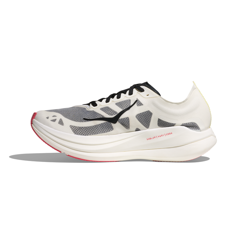 HOKA Rocket X 2 in Yuzu and Cielo Blue, right shoe inside view 