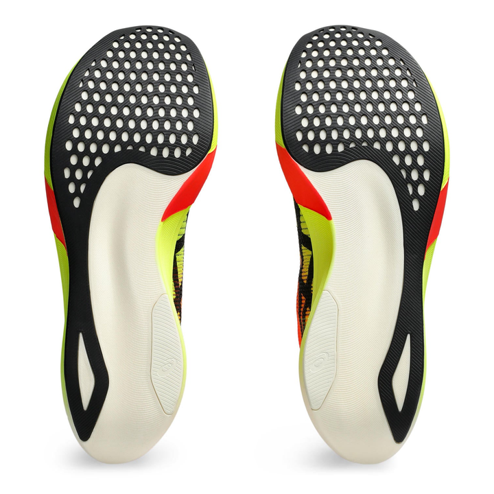 ASICS MetaSpeed Edge Paris in Safety Yellow and Black, pair of outsoles 