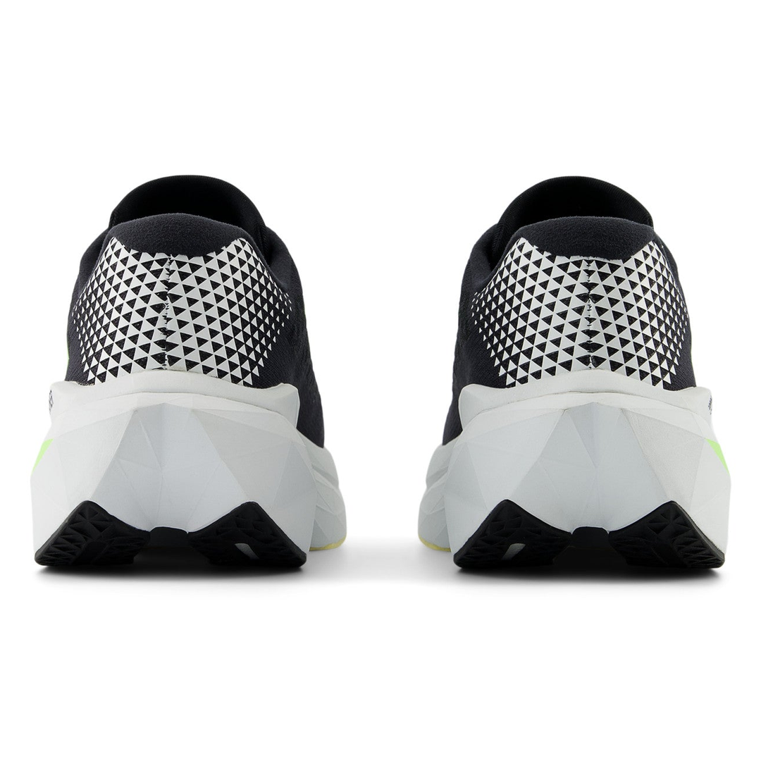 New Balance FuelCell SuperComp Trainer 3 men’s in Black and Phantom and Bleached Lime Glo, pair viewed from behind 