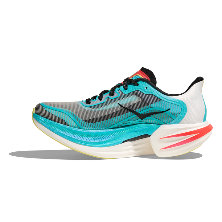 HOKA Cielo X1 2.0 in Frost and Black, right shoe inside view 