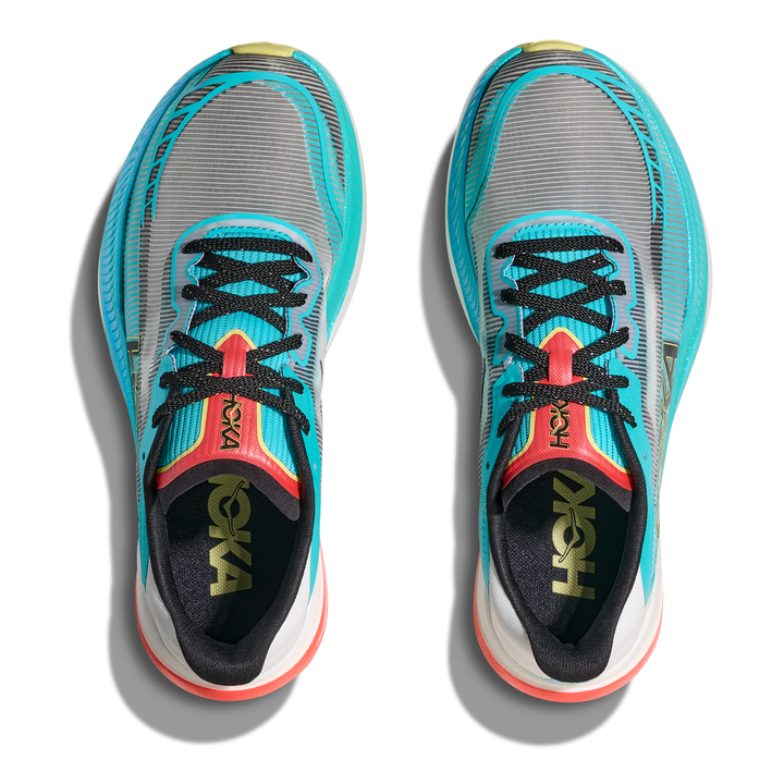 HOKA Cielo X1 2.0 in Frost and Black, pair viewed from above 