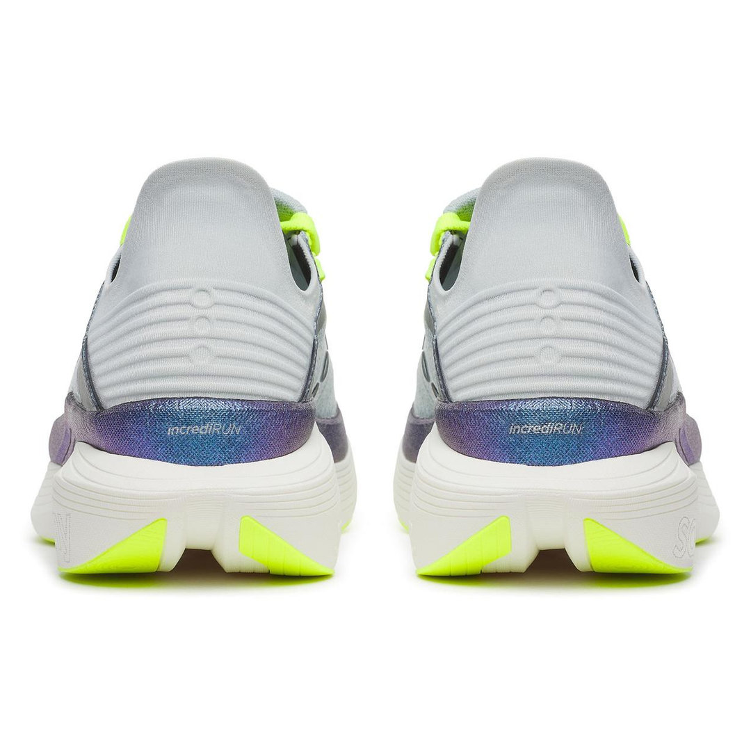 Saucony Endorphin Elite 2 in Airy and Nightsky, pair viewed from behind 