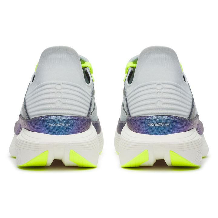 Saucony Endorphin Elite 2 in Airy and Nightsky, pair viewed from behind 