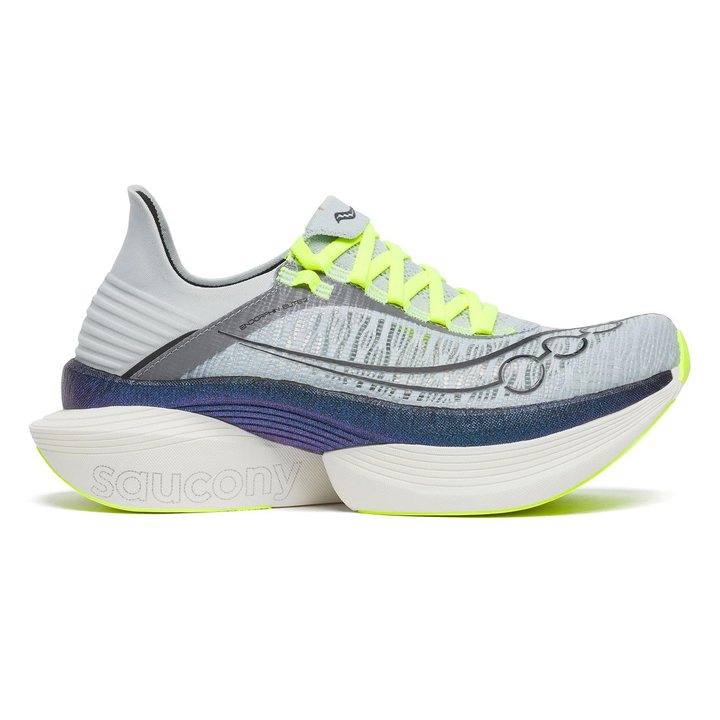 Saucony Endorphin Elite 2 in Airy and Nightsky, right shoe outside view 