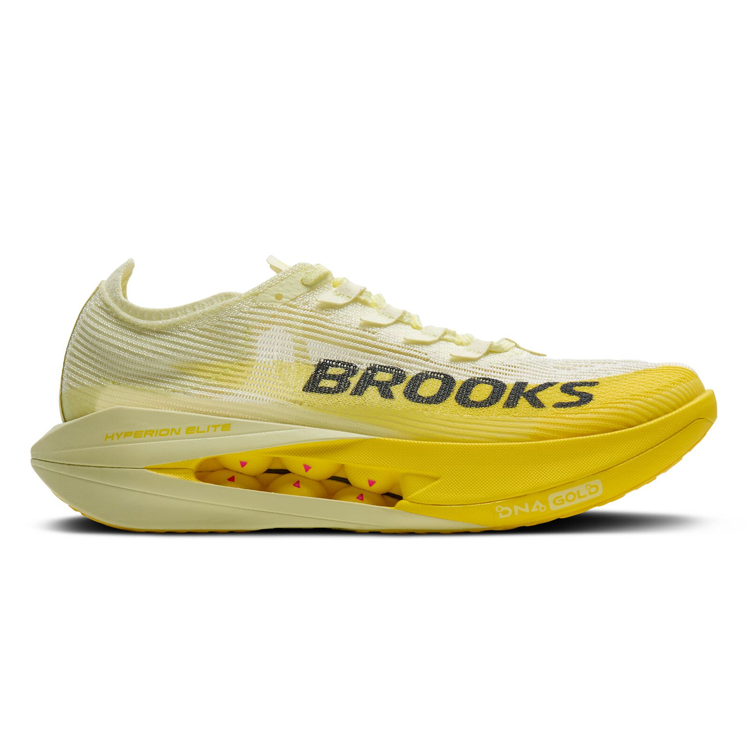 Brooks Hyperion Elite 5 in Luminary and Yellow and Gray, right shoe outside view 