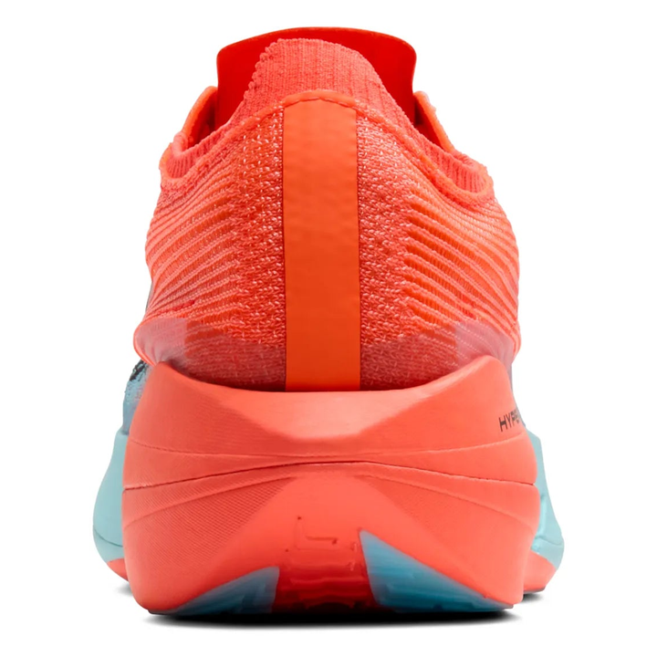 Brooks Hyperion Elite 5 in Pink Clay and Atomizer Blue, right shoe viewed from behind 