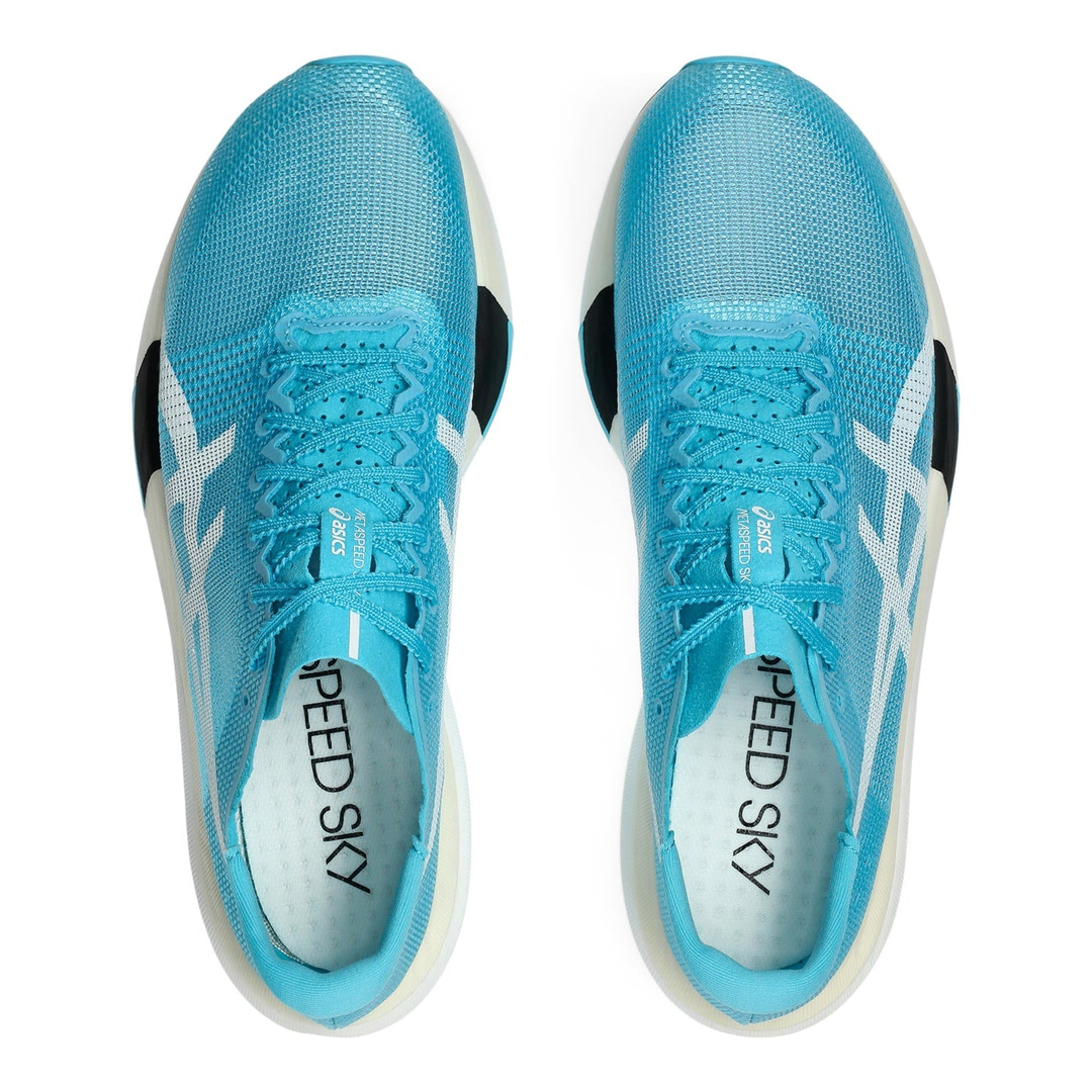 ASICS MetaSpeed Sky Tokyo in Aquarium and White, pair viewed from above 