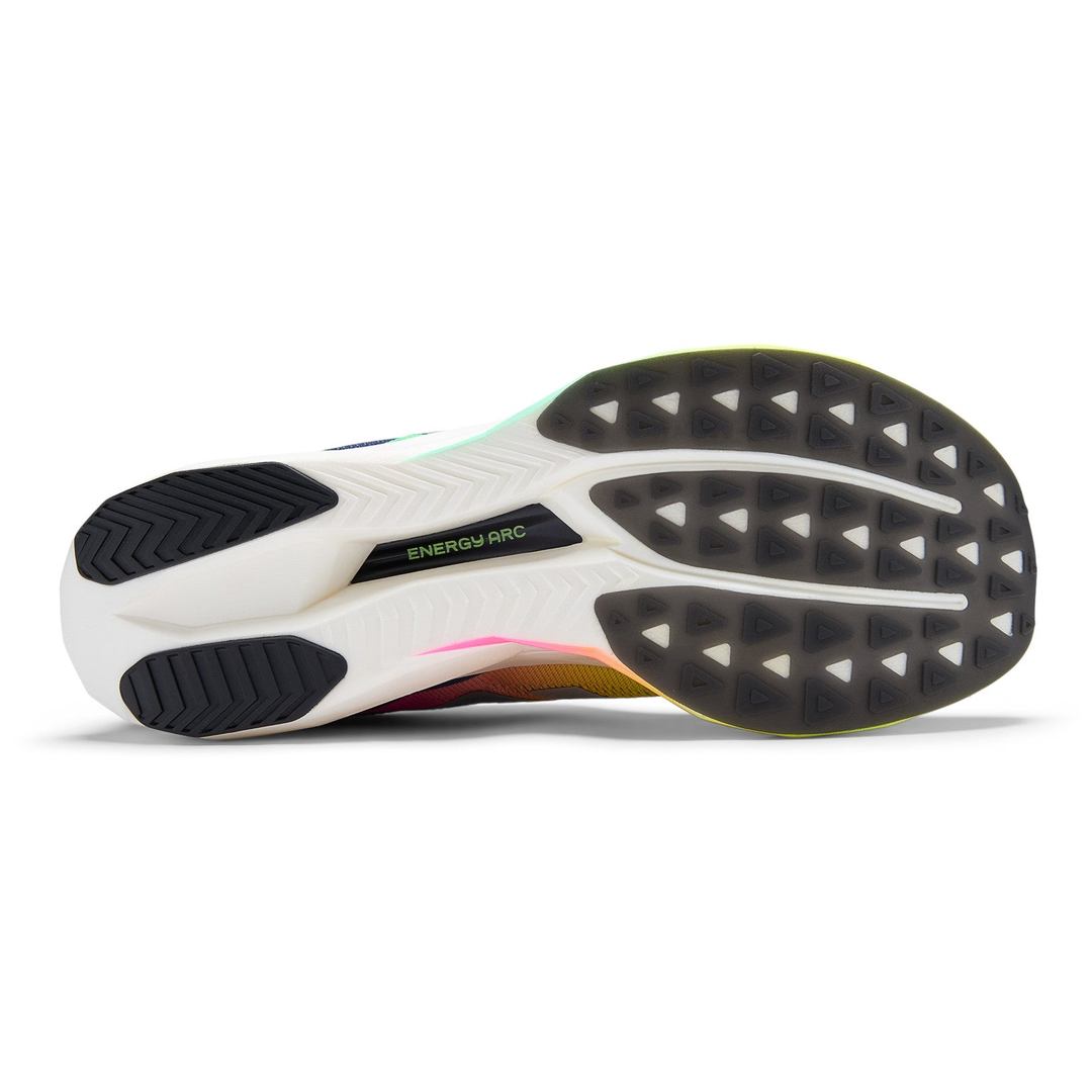 New Balance FuelCell SuperComp Elite 5 men’s in Boysenberry and Afterglow, right shoe outsole 