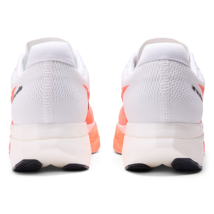 New Balance FuelCell SuperComp Elite 5 men’s in Urgent Red and White and Black, pair viewed from behind 