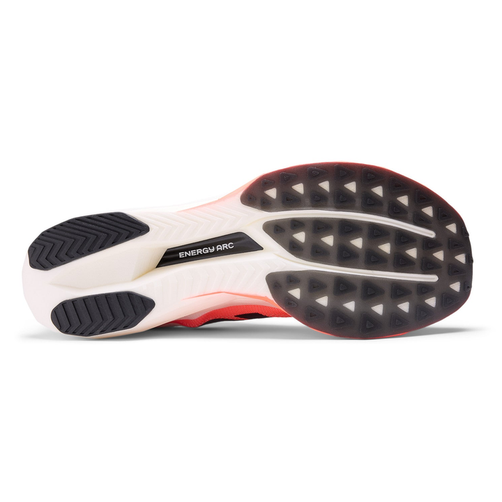 New Balance FuelCell SuperComp Elite 5 men’s in Urgent Red and White and Black, right shoe outsole 