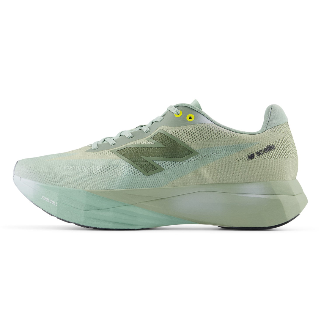 New Balance SuperComp Elite 5 men’s GINKYO COLLECTION in Garter Snake and Mosaic Green, right shoe inside view 