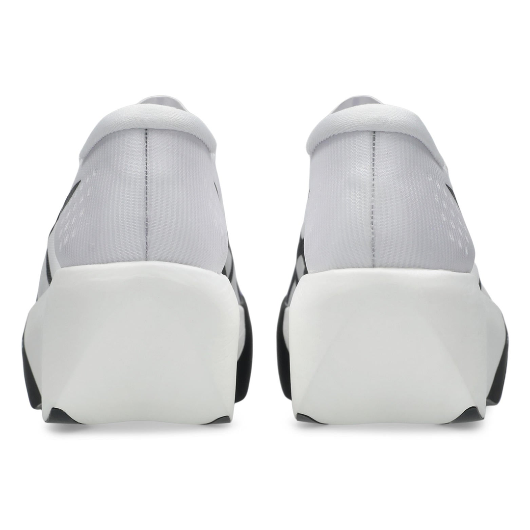 ASICS MetaSpeed Ray in White and Cobalt Burst, pair viewed from behind 