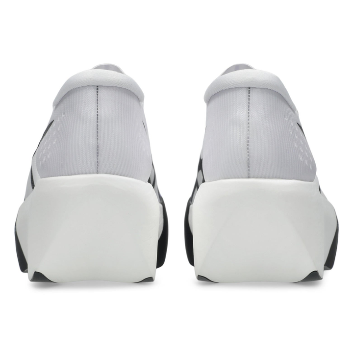 ASICS MetaSpeed Ray in White and Cobalt Burst, pair viewed from behind 