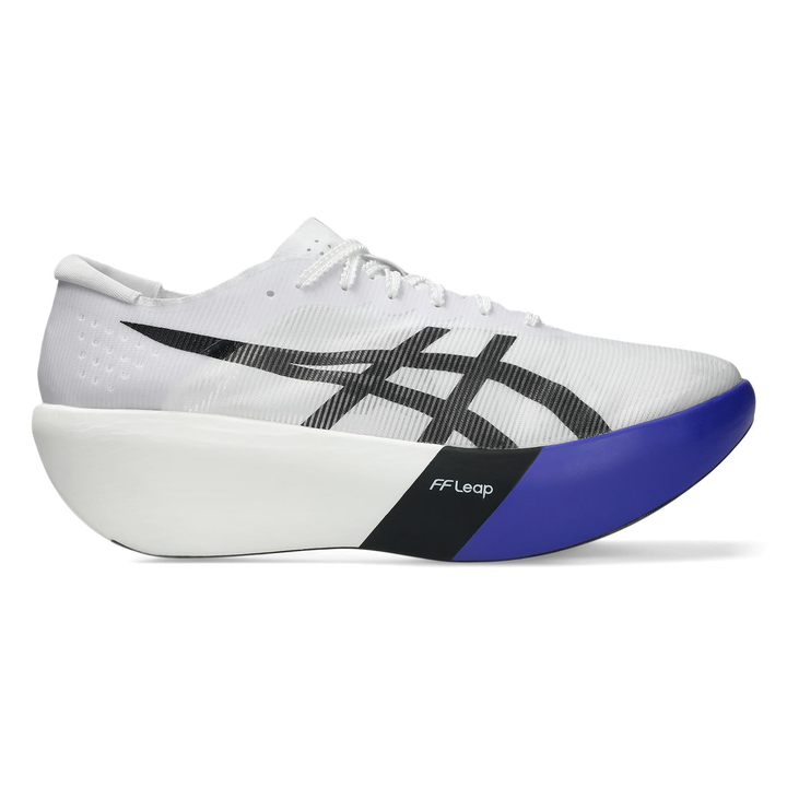 ASICS MetaSpeed Ray in White and Cobalt Burst, right shoe outside view 