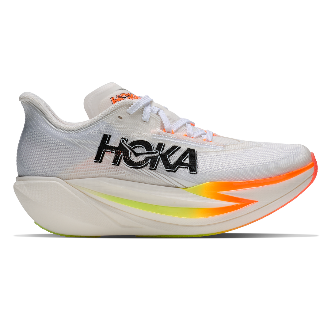 HOKA Cielo X1 3.0 in Frost and Black, right shoe outside view #colour_frost-black