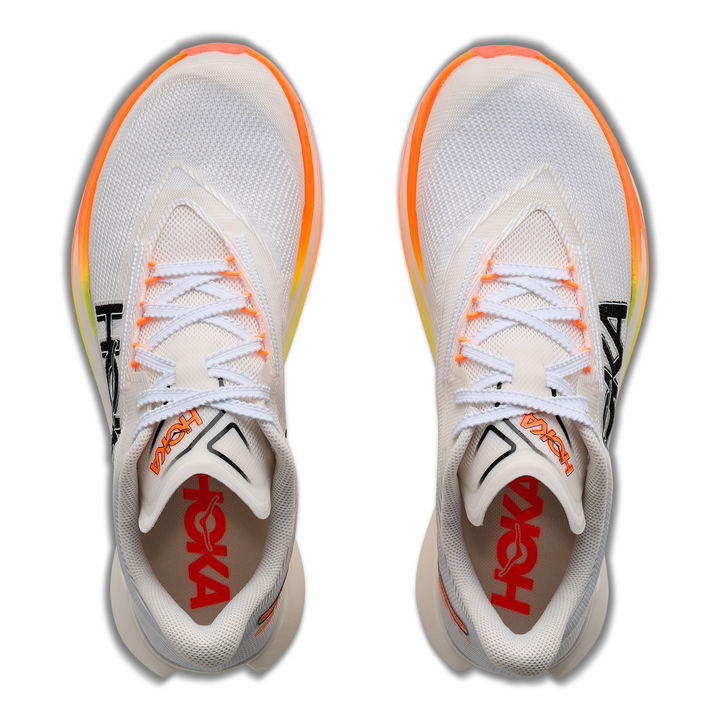 HOKA Cielo X1 3.0 in Frost and Black, pair viewed from above 