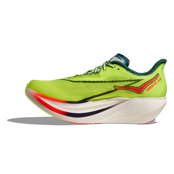 HOKA Cielo X1 3.0 in Neon Yuzu and Thyme, right shoe inside view 