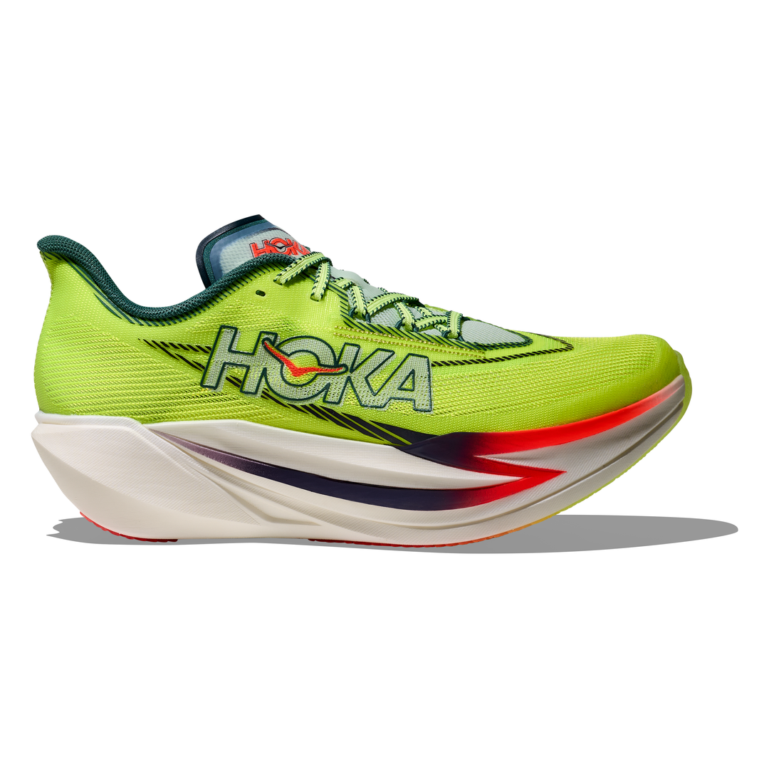 HOKA Cielo X1 3.0 in Neon Yuzu and Thyme, right shoe outside view 