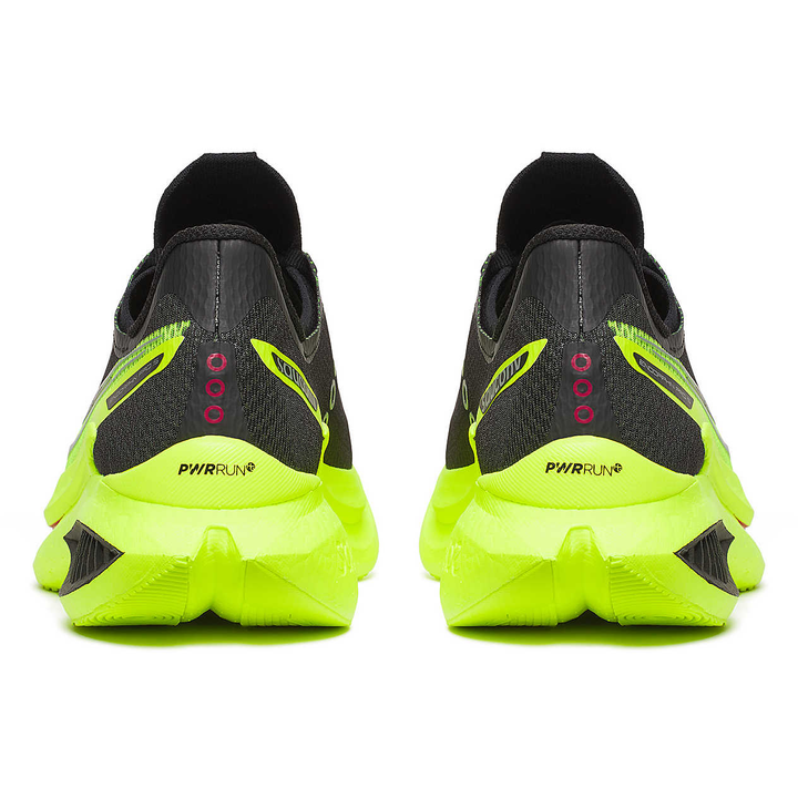Saucony Endorphin Pro 5 men’s in Citron and Black, pair viewed from behind 