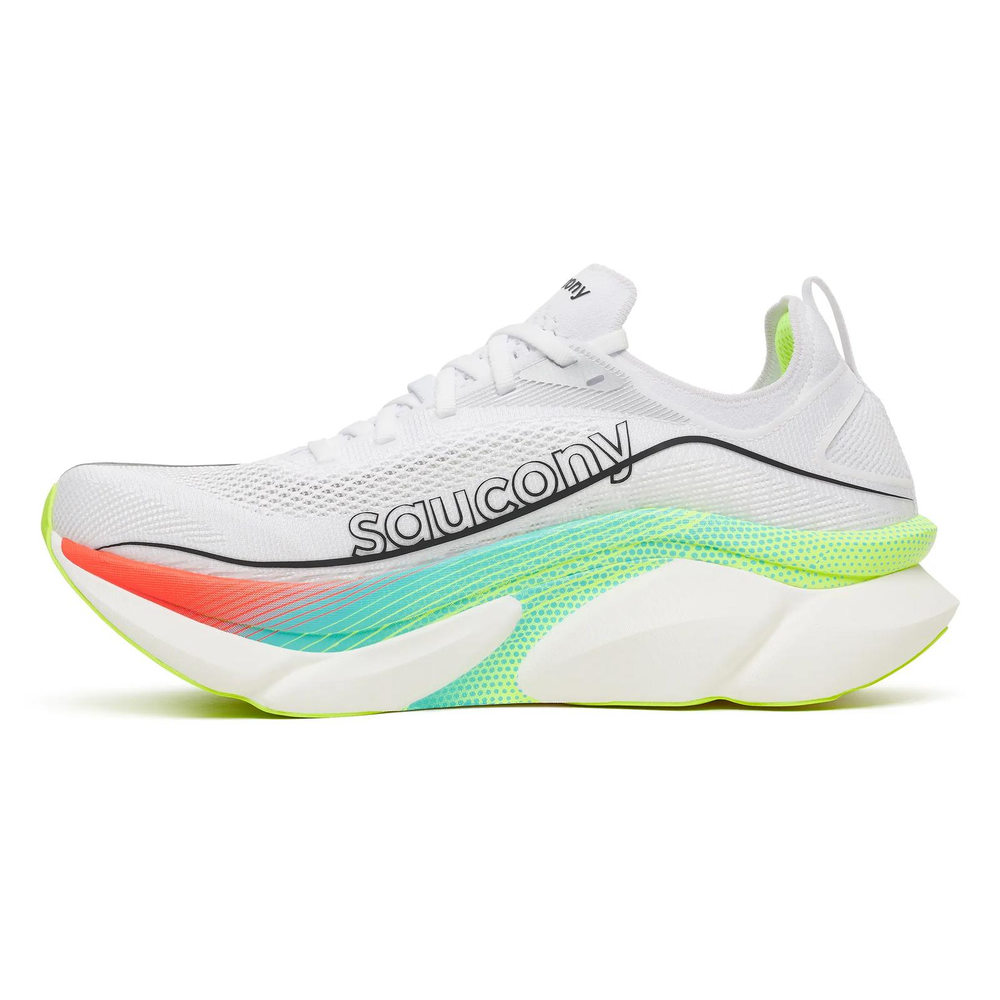 Saucony Endorphin Elite 3 in White and Multi, right shoe inside view #colour_white-multi