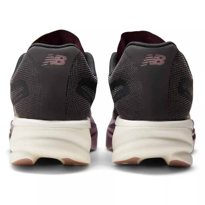 New Balance SuperComp Elite v6 in Cherry Leather and Pebble, pair viewed from behind 