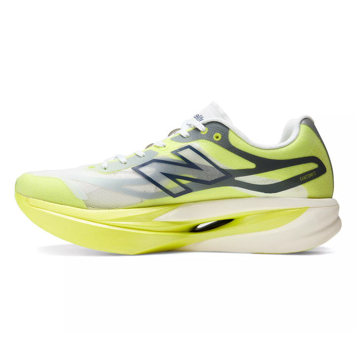 New Balance SuperComp Elite v6 in Fresh Air and Alkaline Green, right shoe inside view 