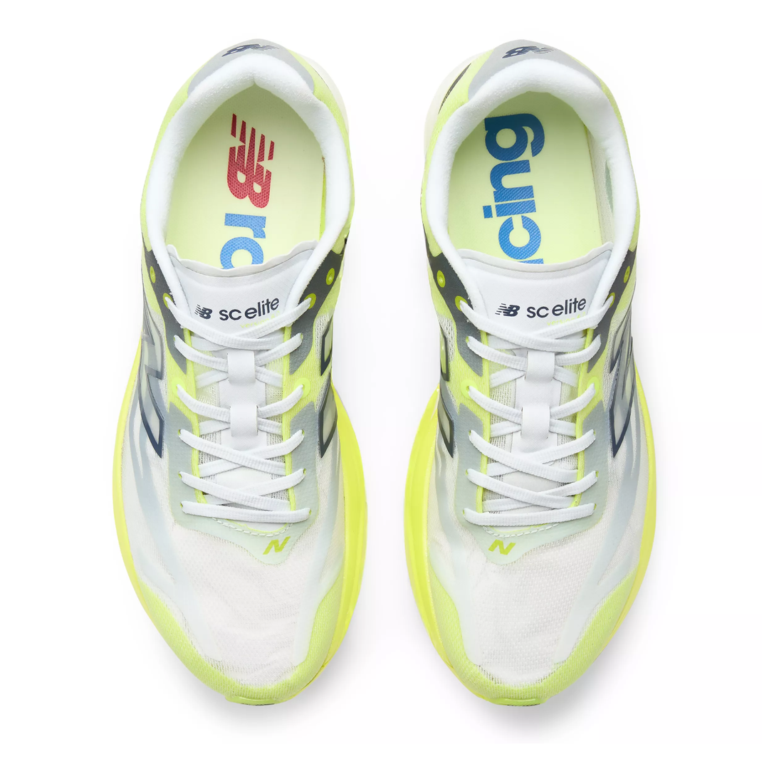 New Balance SuperComp Elite v6 in Fresh Air and Alkaline Green, pair viewed from above 