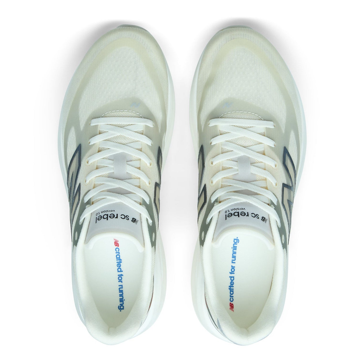 New Balance SuperComp Rebel men’s in Angora and Slate Grey, pair viewed from above 