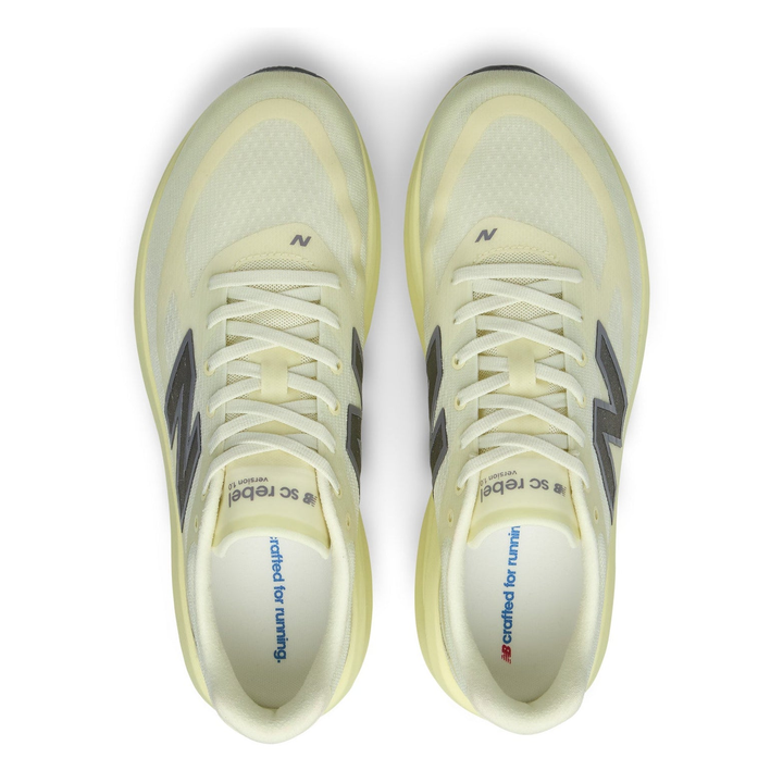 New Balance SuperComp Rebel men’s in Pistachio Butter and Morel, pair viewed from above 